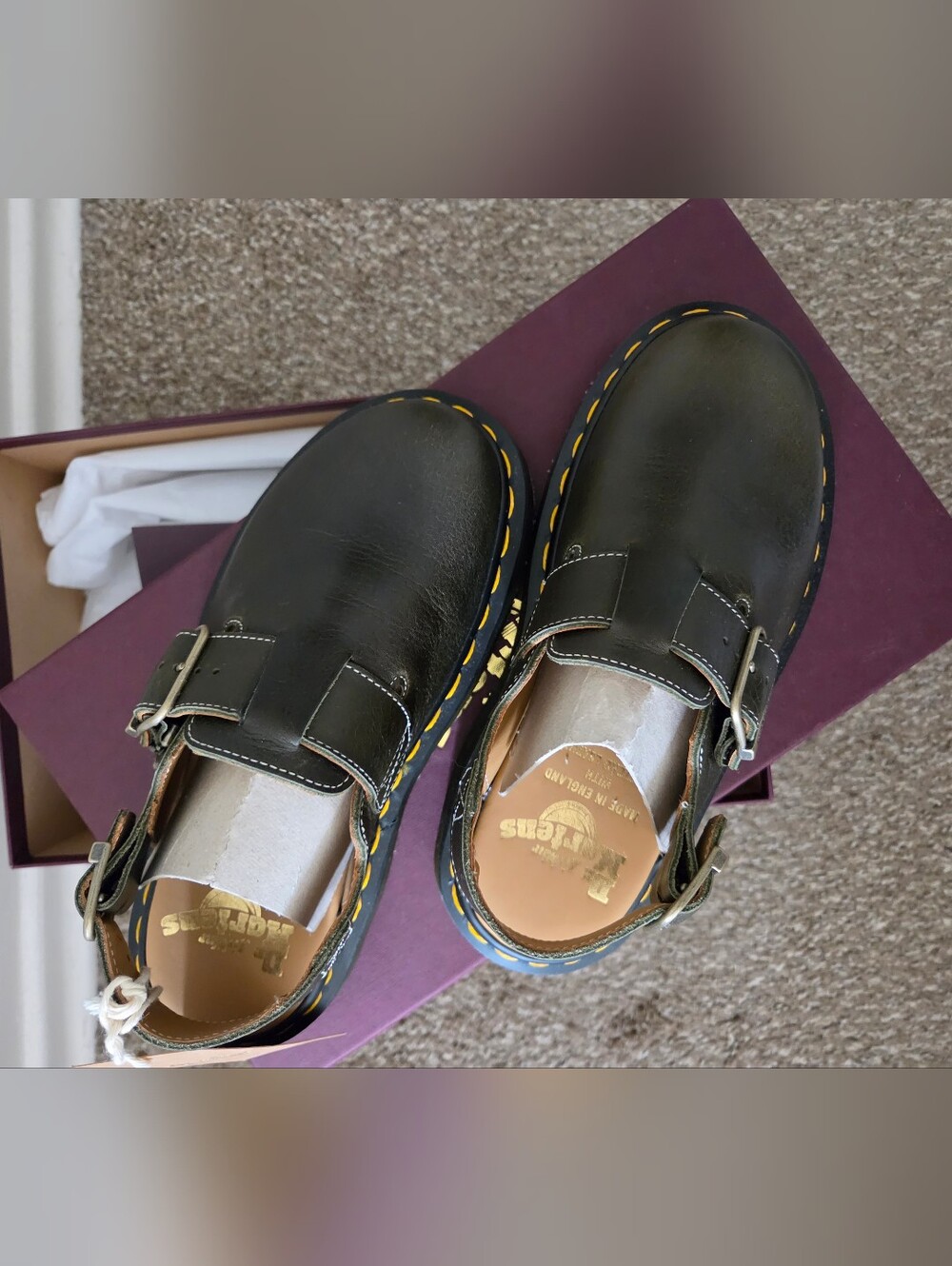 Dr. Martens Green Jorge Leather Mules Made In England - Picture 4 of 7